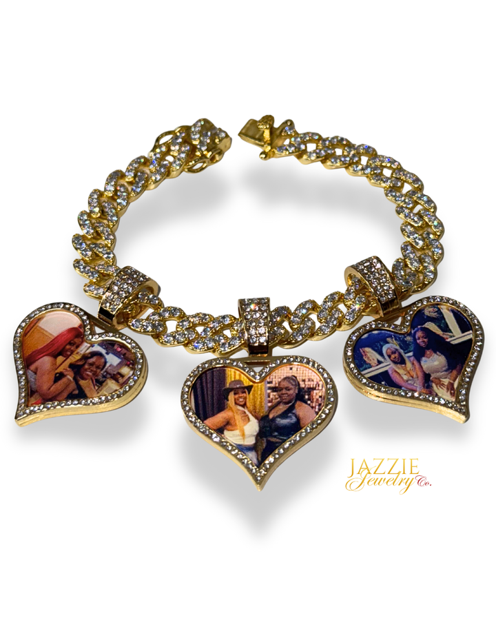 Signature Heart Photo Cuban Bracelet