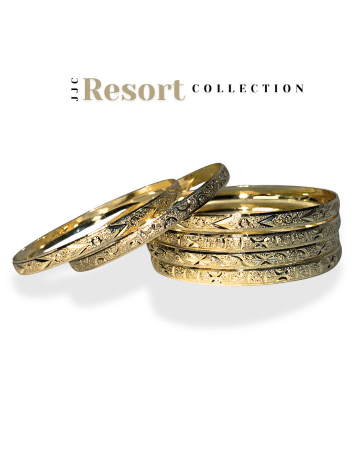 Island Luxe Bangles Gold | 6 pack