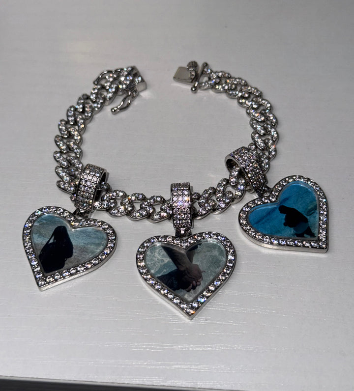 Hearts Photo Cuban Bracelet