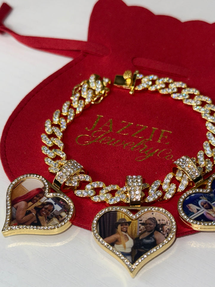 Signature Heart Photo Cuban Bracelet