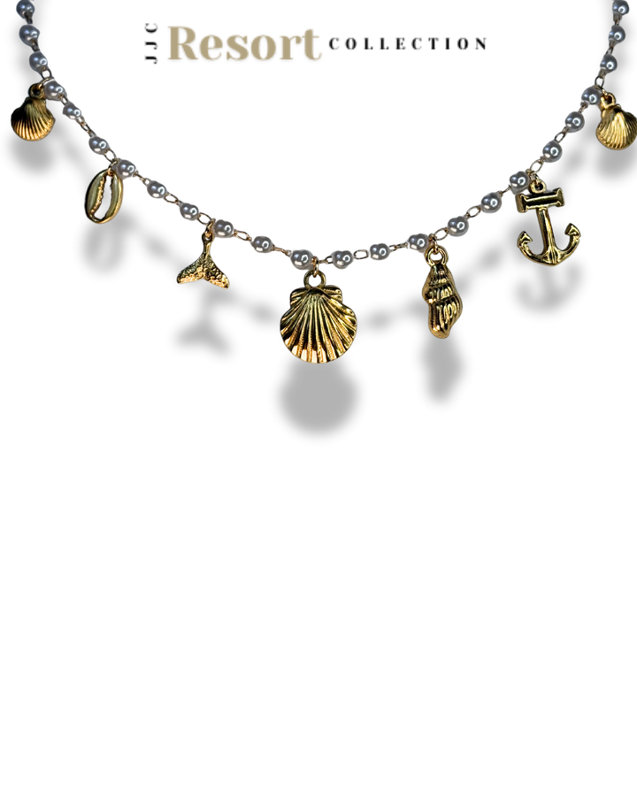 Seashells & Pearls Charm Necklace