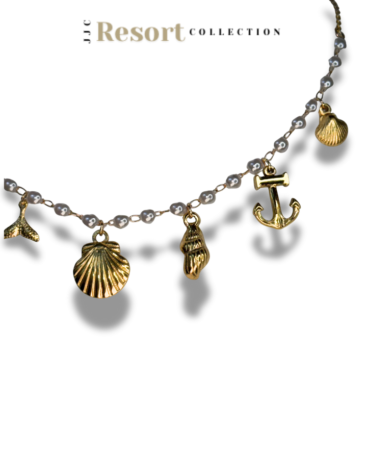 Seashells & Pearls Charm Necklace