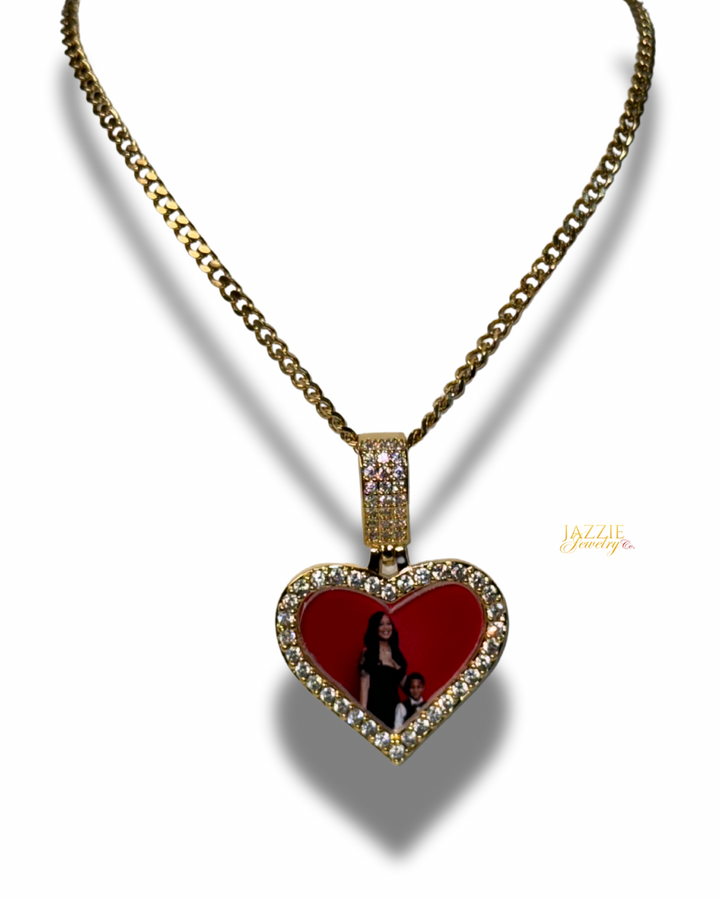 Heart Charm Photo Necklace