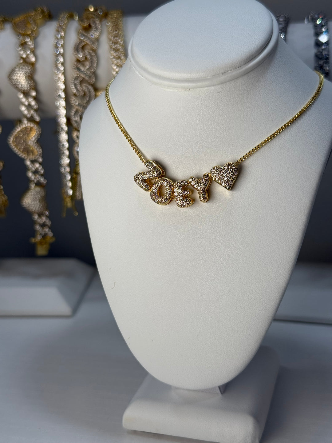 Bubble Letter Custom Necklace