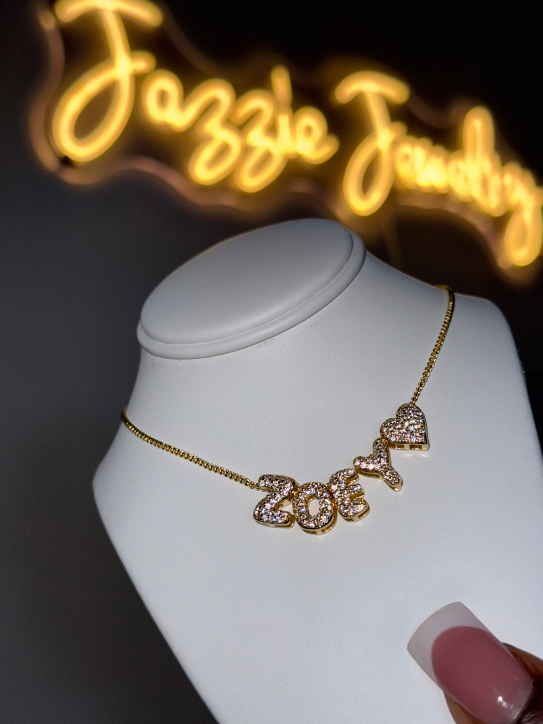 Bubble Letter Custom Necklace