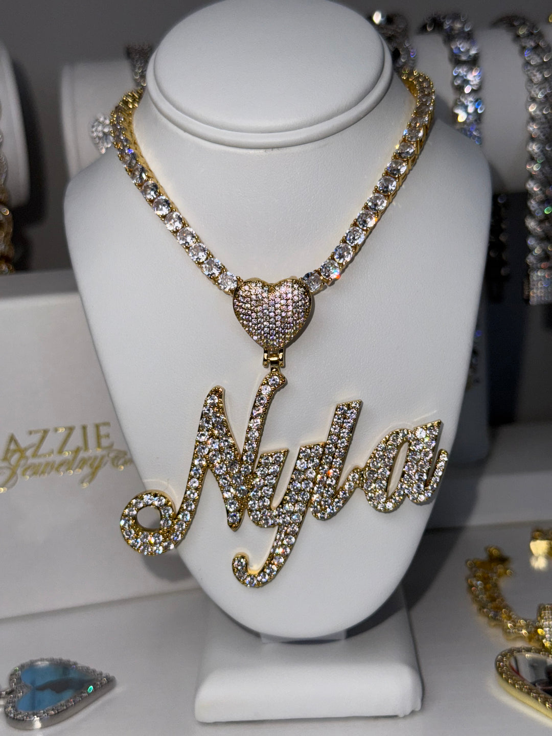 Icy Signature Heart Custom Nameplate