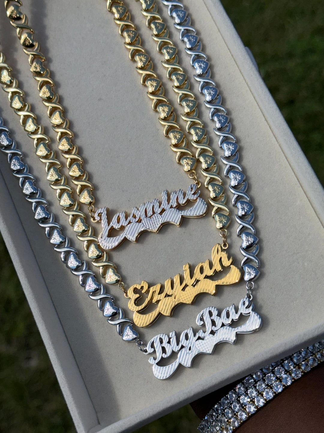 Double Plated XOXO Custom Nameplate
