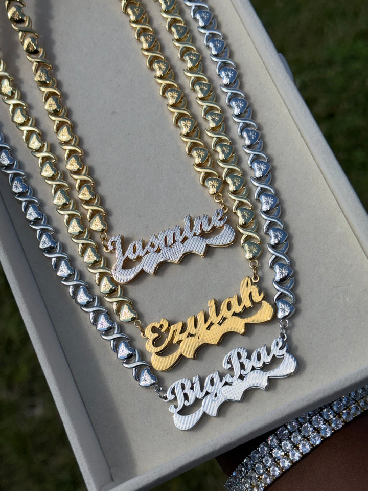 Double Plated XOXO Custom Nameplate