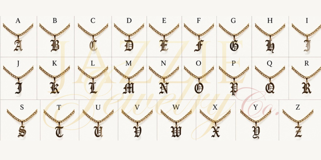 Old English Initial Cuban Necklace