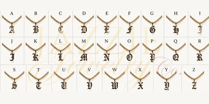 Old English Initial Cuban Necklace