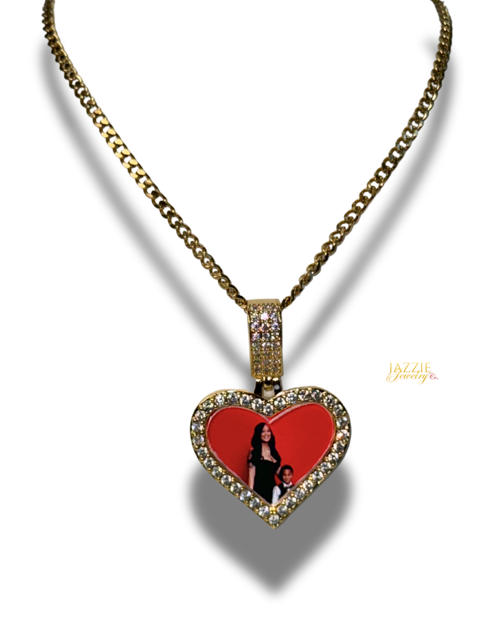 Heart Charm Photo Necklace