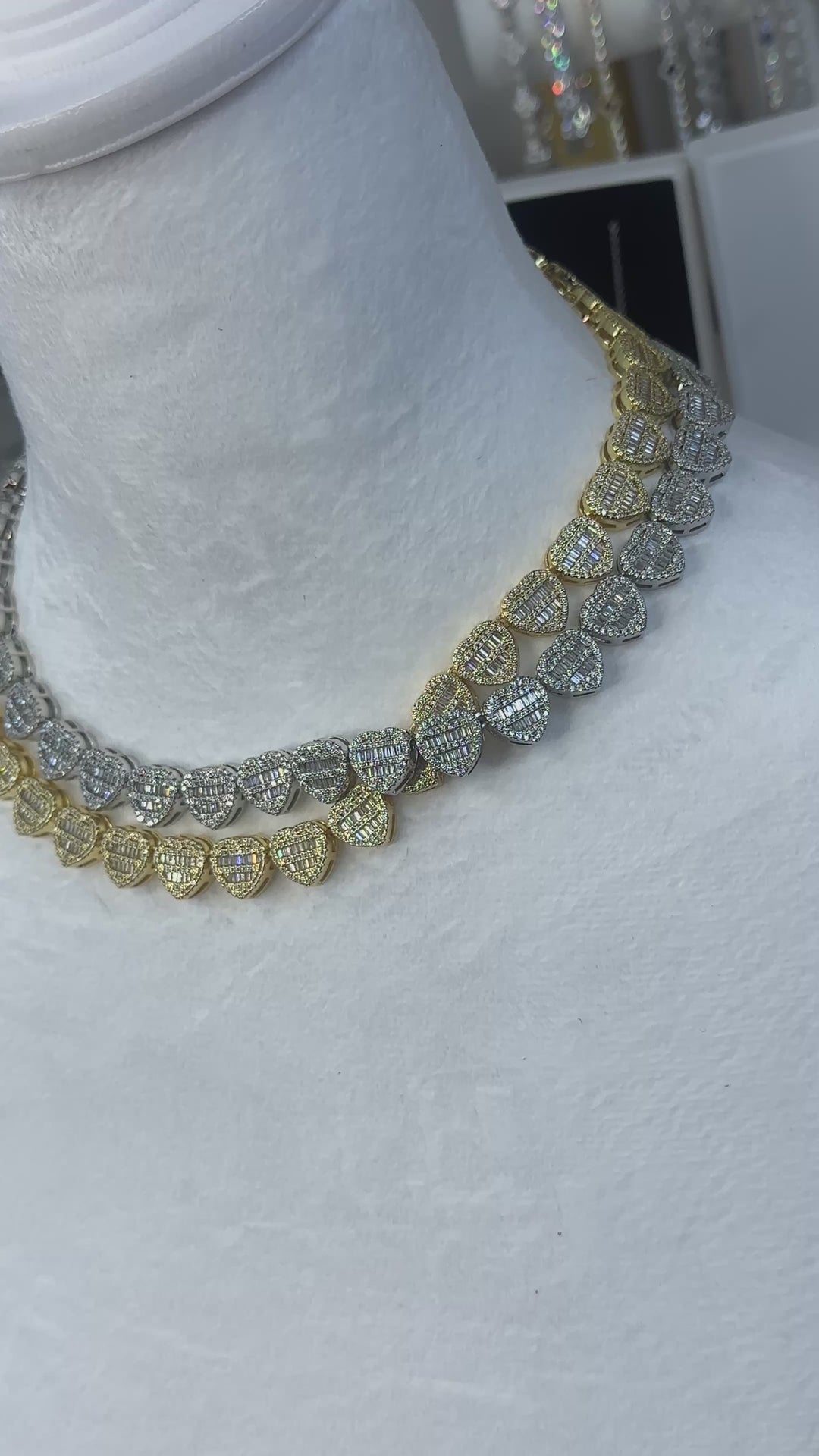 Baguette Heart Link Necklace