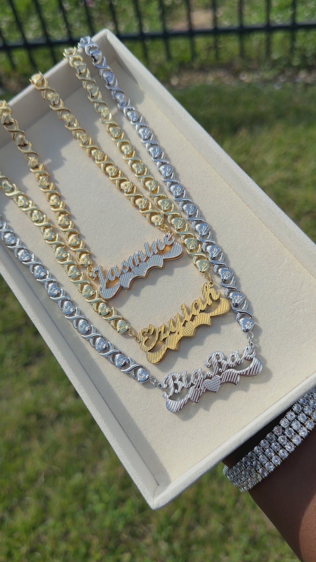 Double Plated XOXO Custom Nameplate