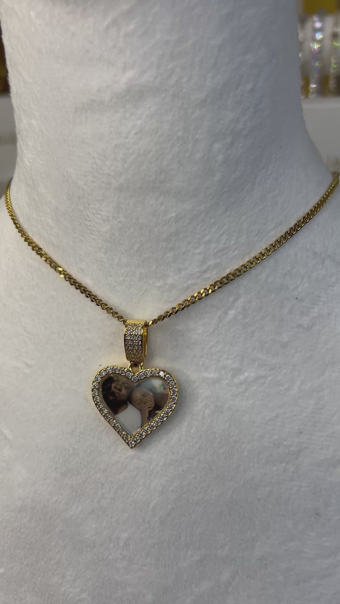 Heart Charm Photo Necklace