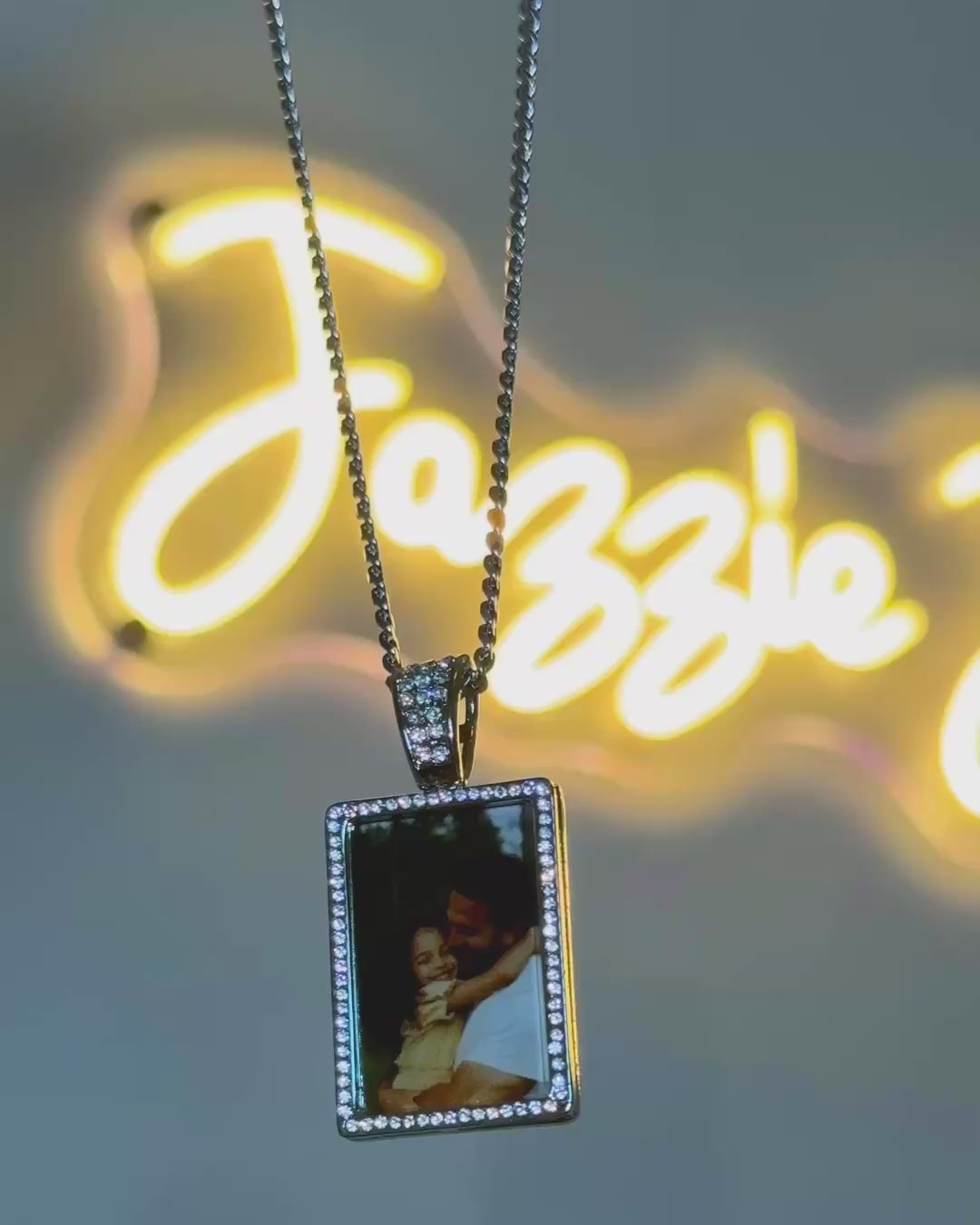Signature Rectangle Photo Necklace