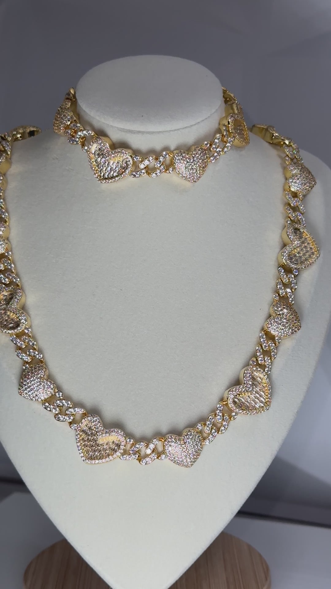 Be Mine 9mm Hearts Cuban Link Necklace