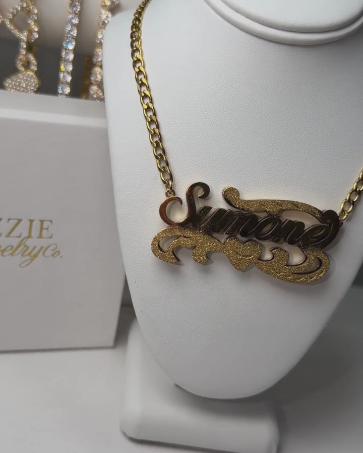 Diamond Dust Double Plated Nameplate