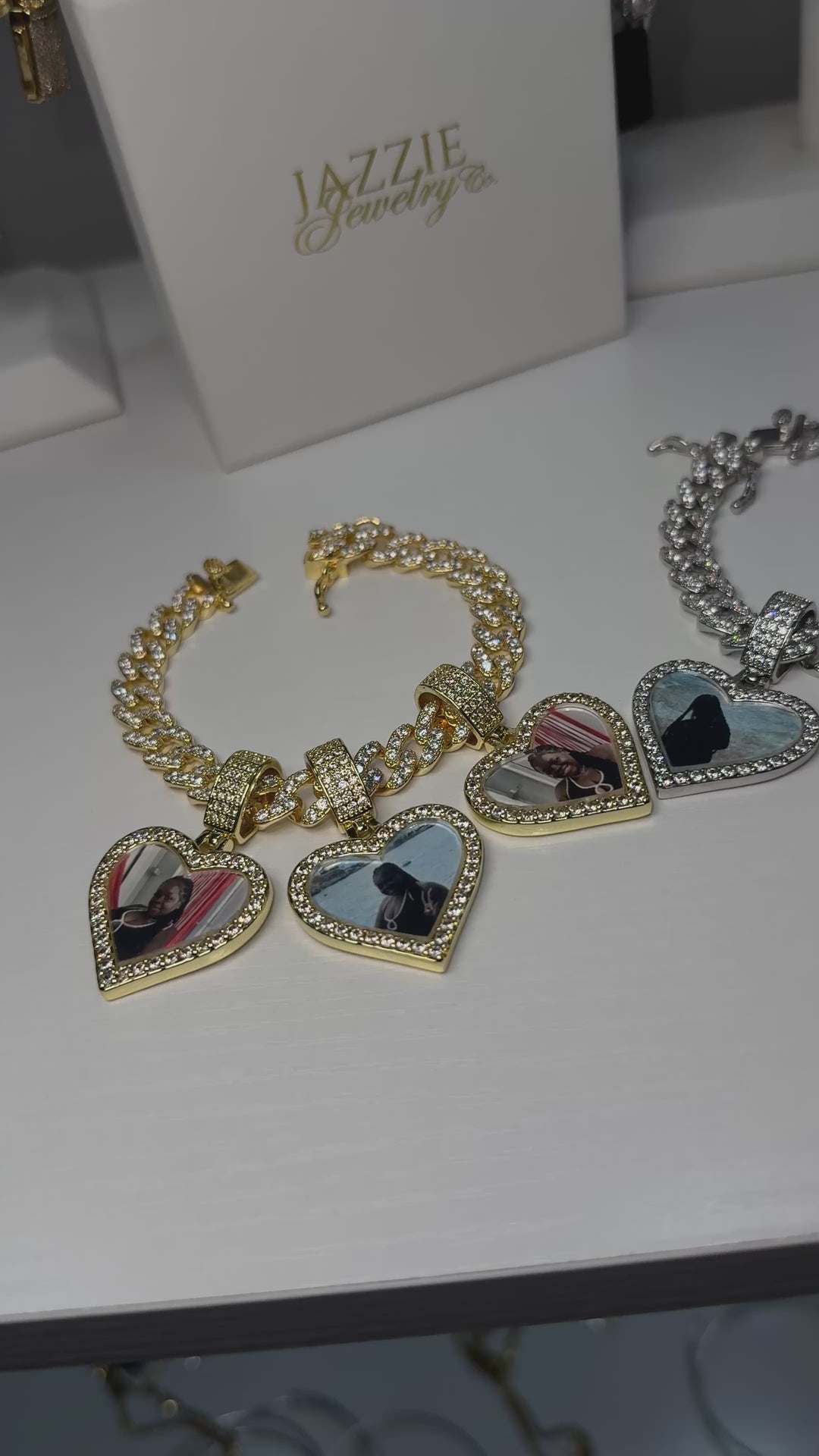 Hearts Photo Cuban Bracelet