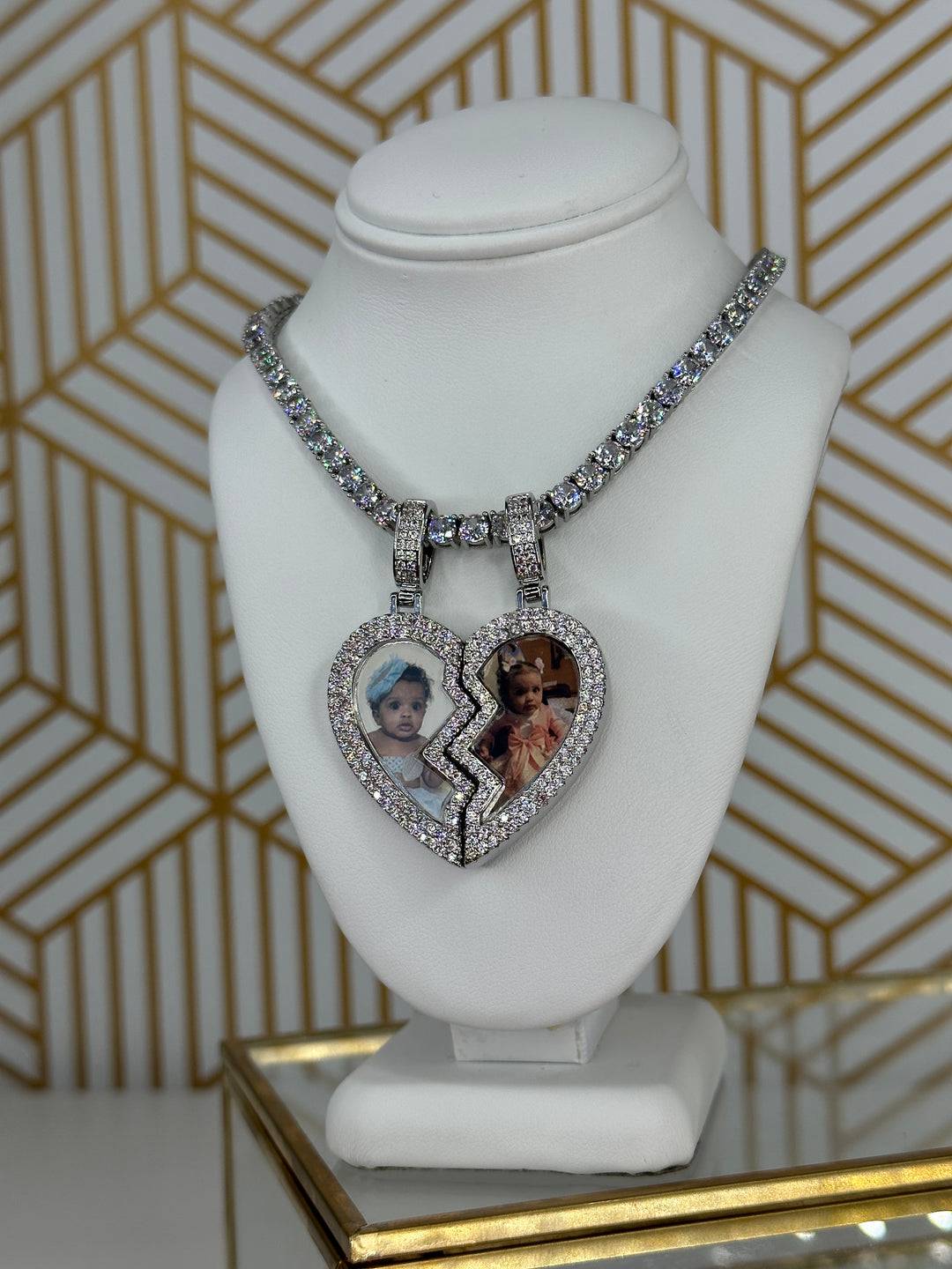 Split Heart Photo Necklace