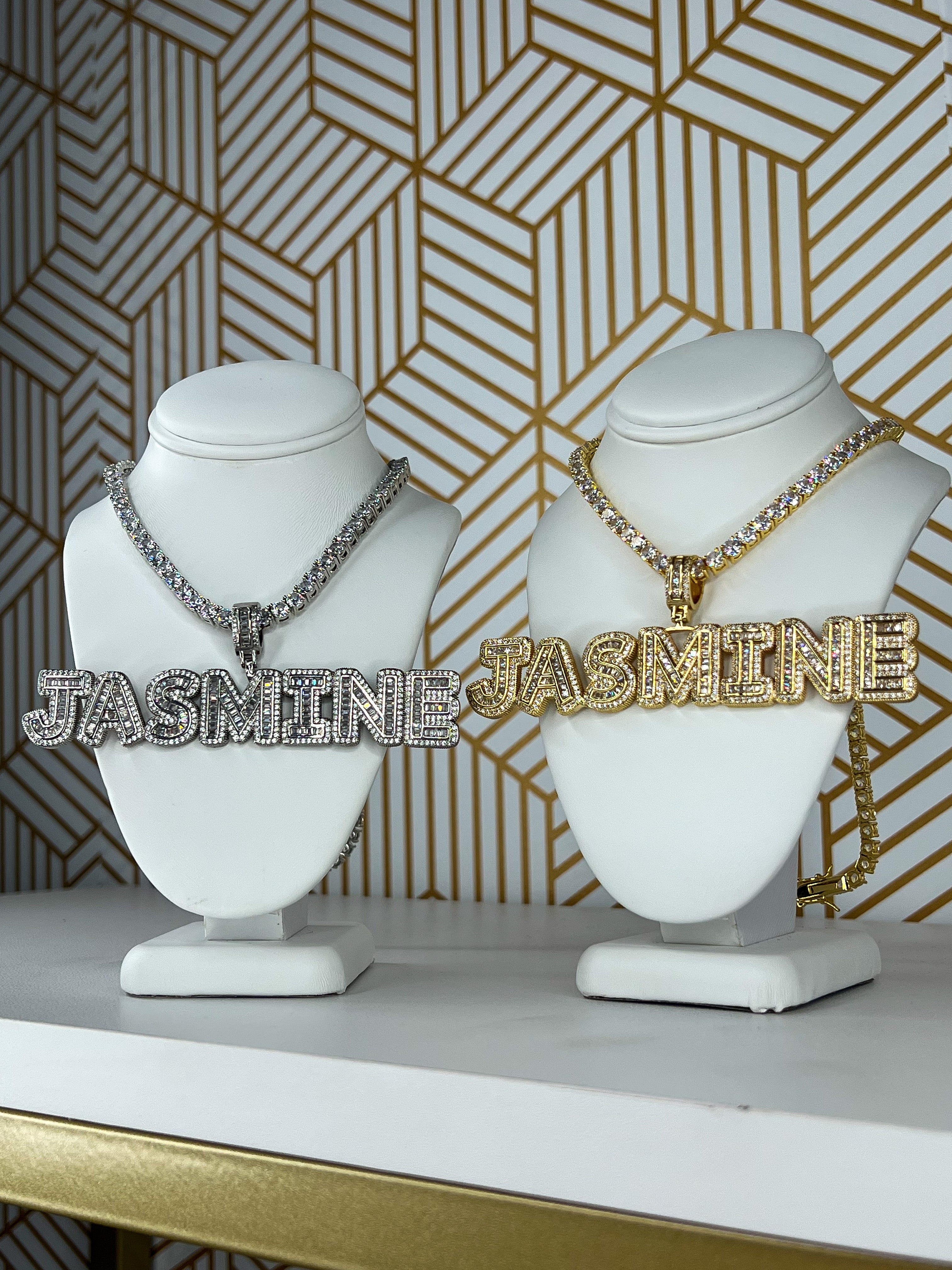 Jasmine hot sale nameplate necklace