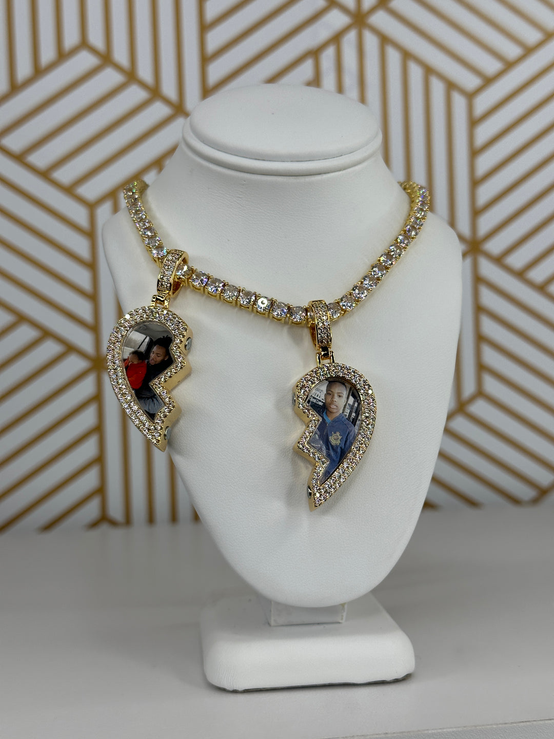 Split Heart Photo Necklace